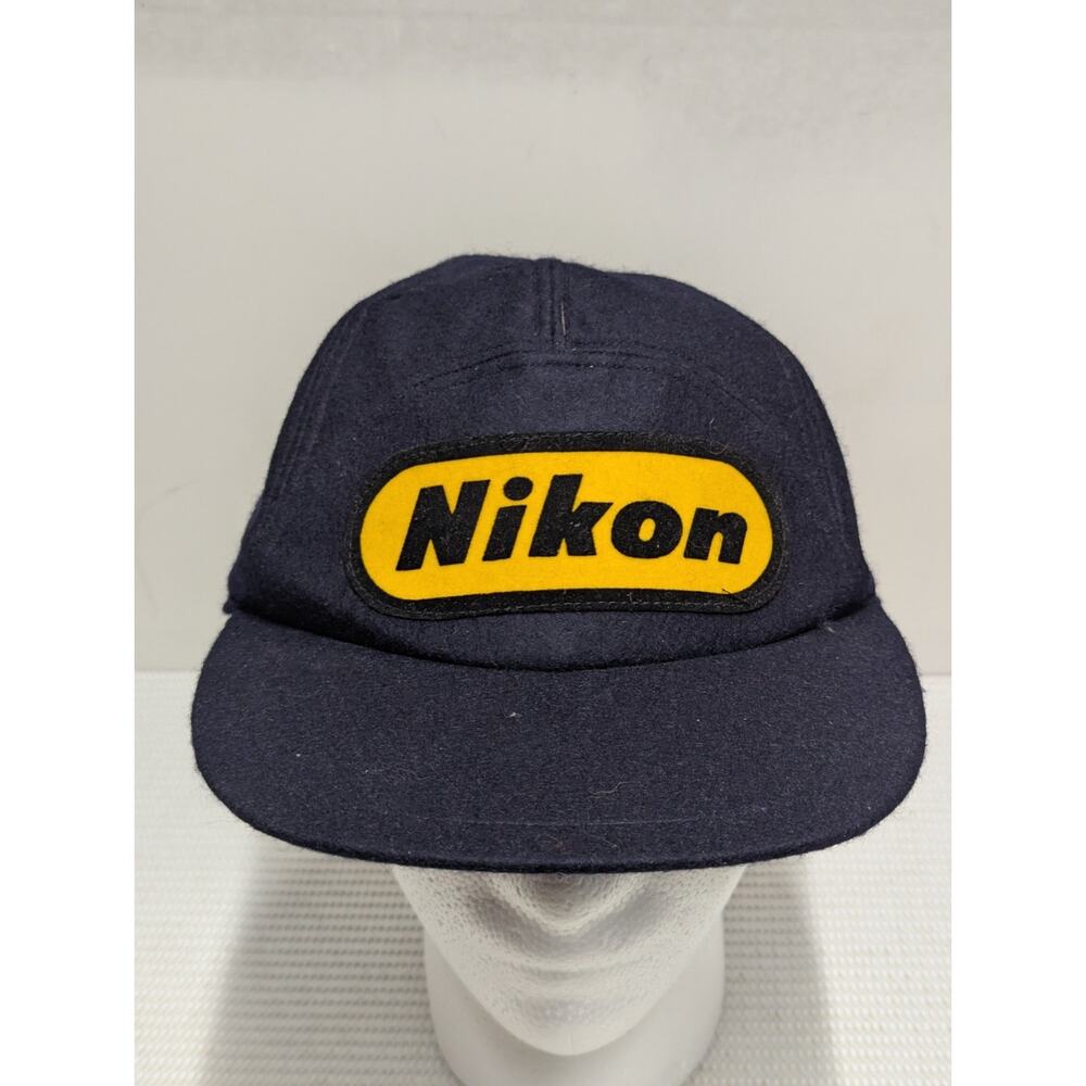 RARE Vintage Nikon Photography Camera Strapback Felt Hat Cap Made In Japan